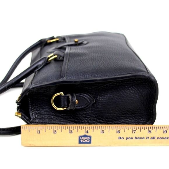 VTG Dooney & Bourke PEBBLED BLACK GENUINE LEATHER BUSINESS SHOULDER BAG PURSE - Picture 14 of 15